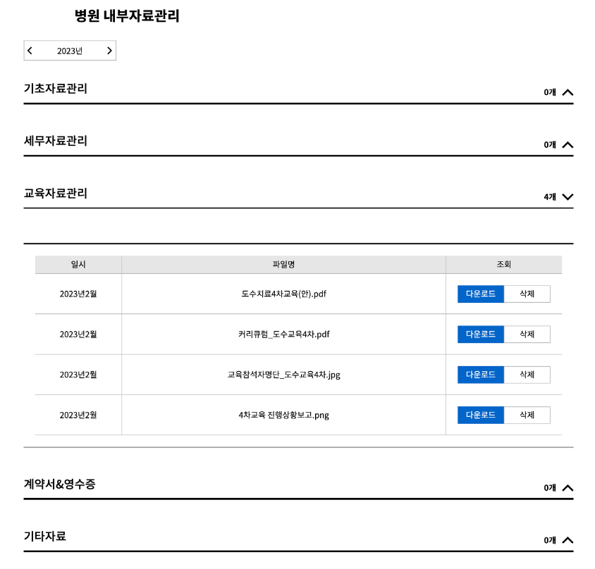 병원 내부자료 관리